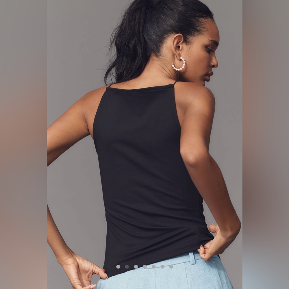 Anthropologie Maeve Square Neck Audrey Tank in Black Onyx - Picture 2 of 3